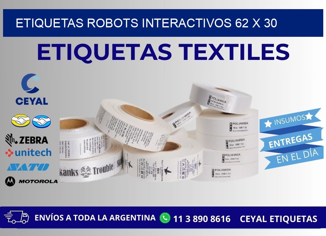 ETIQUETAS ROBOTS INTERACTIVOS 62 x 30