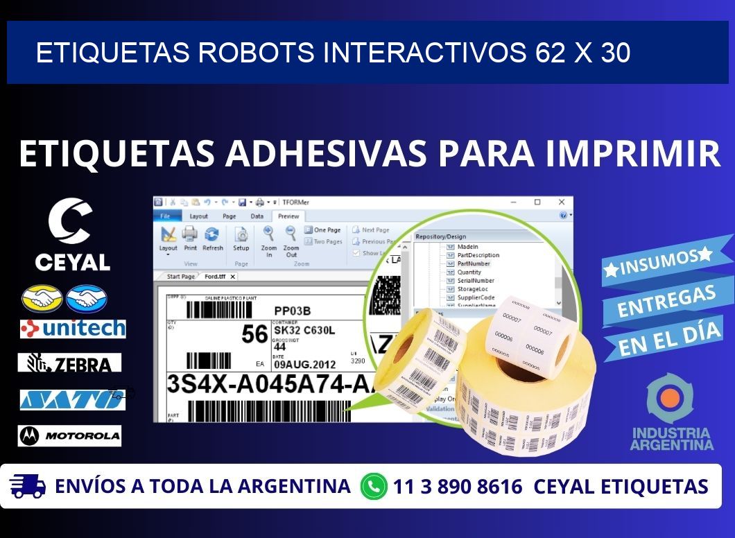 ETIQUETAS ROBOTS INTERACTIVOS 62 x 30