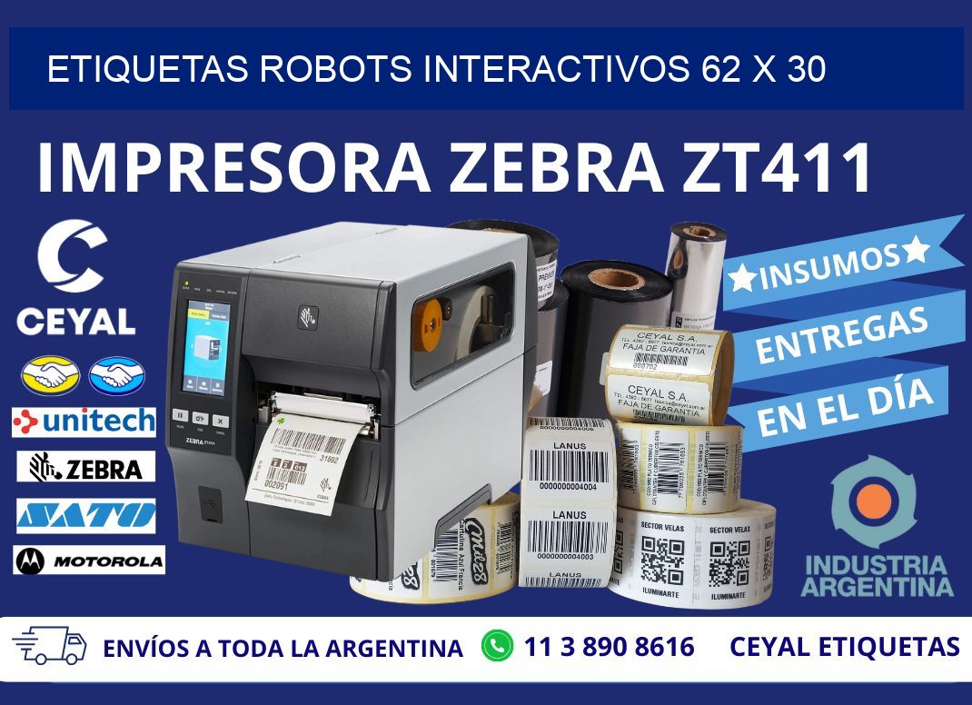 ETIQUETAS ROBOTS INTERACTIVOS 62 x 30