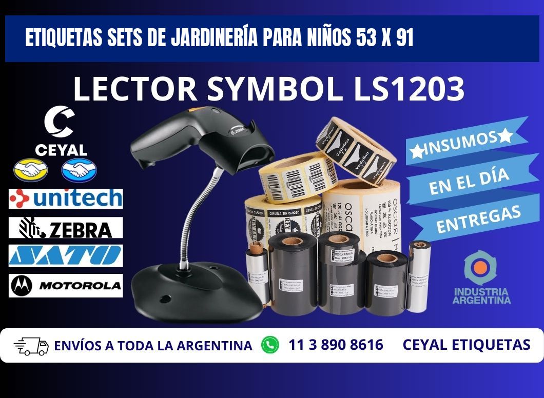 ETIQUETAS SETS DE JARDINERÍA PARA NIÑOS 53 x 91