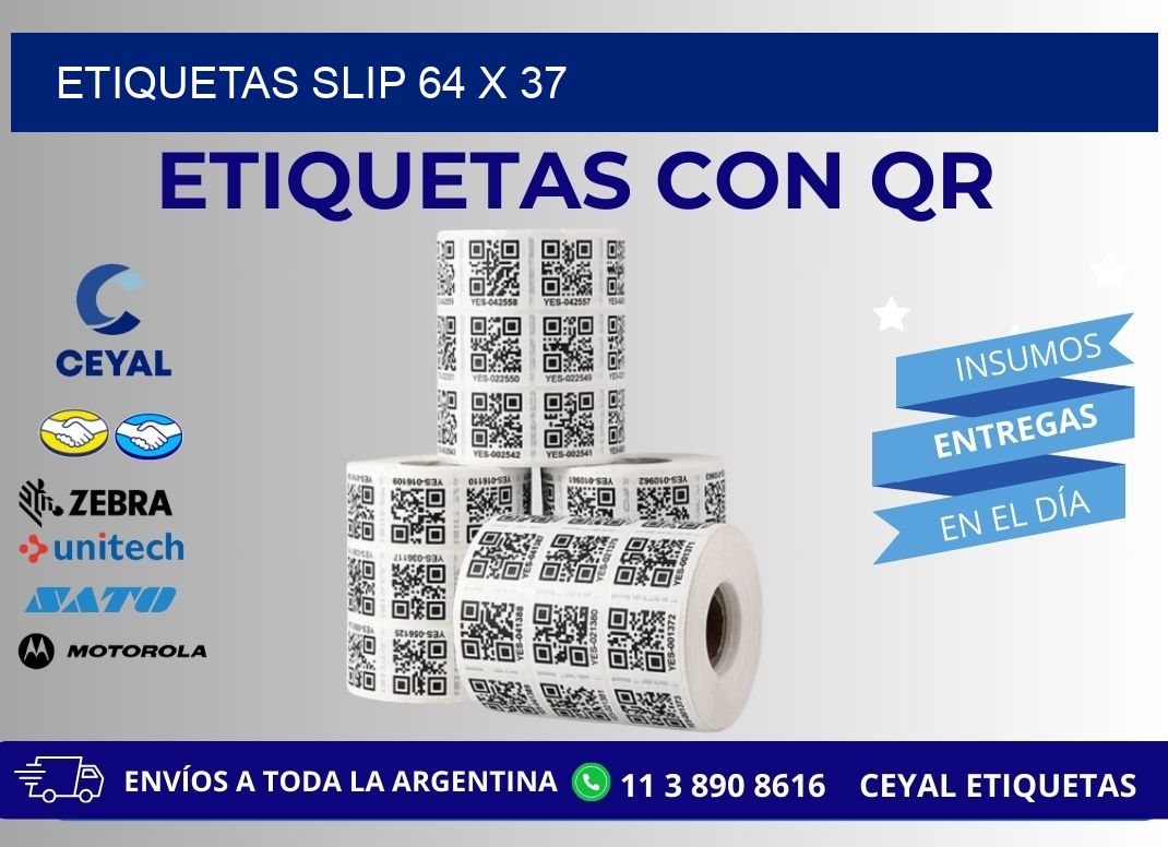 ETIQUETAS SLIP 64 x 37