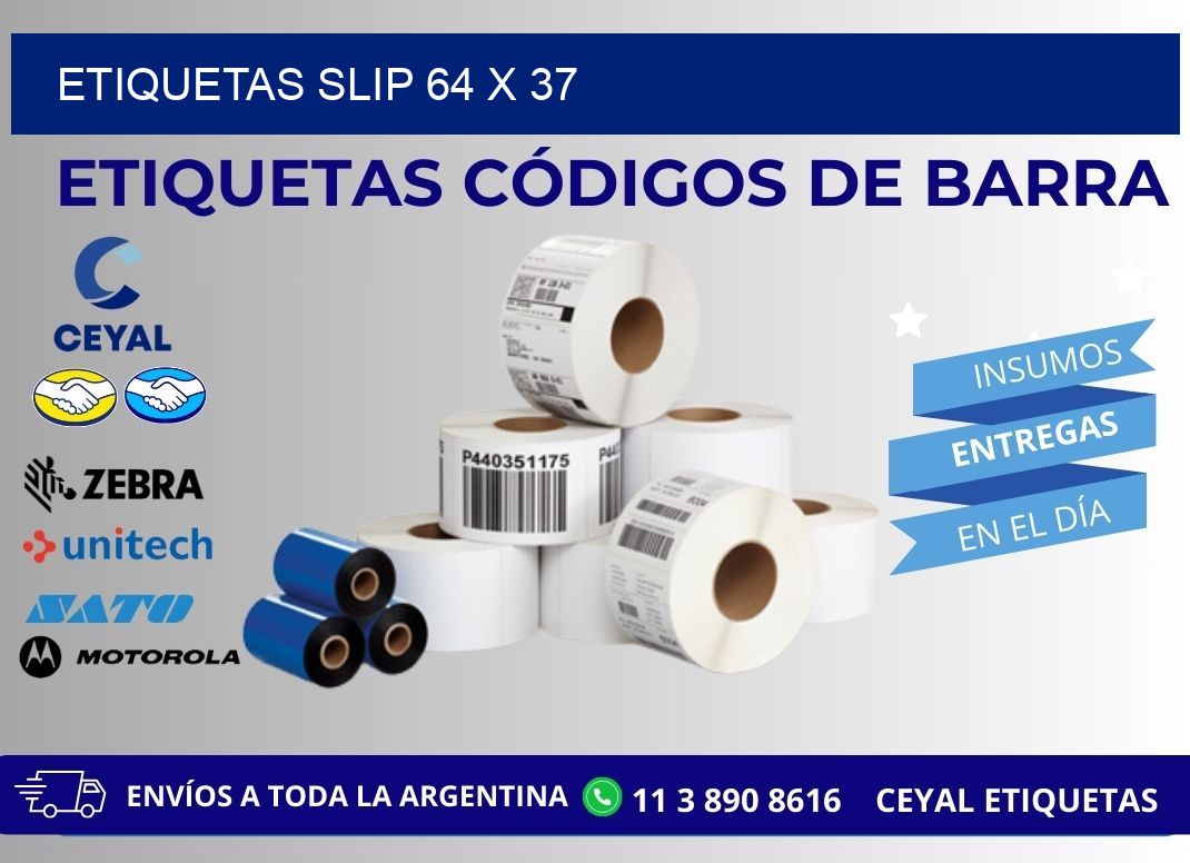 ETIQUETAS SLIP 64 x 37
