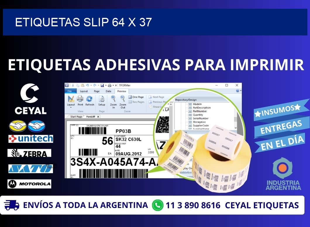ETIQUETAS SLIP 64 x 37