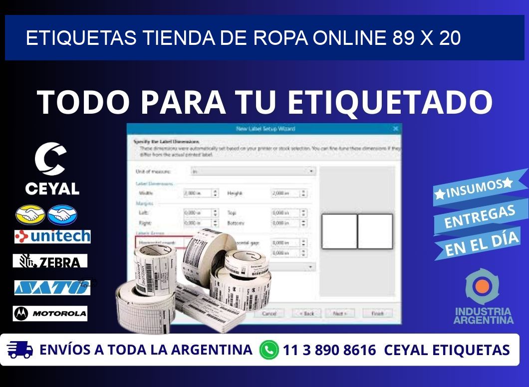 ETIQUETAS TIENDA DE ROPA ONLINE 89 x 20