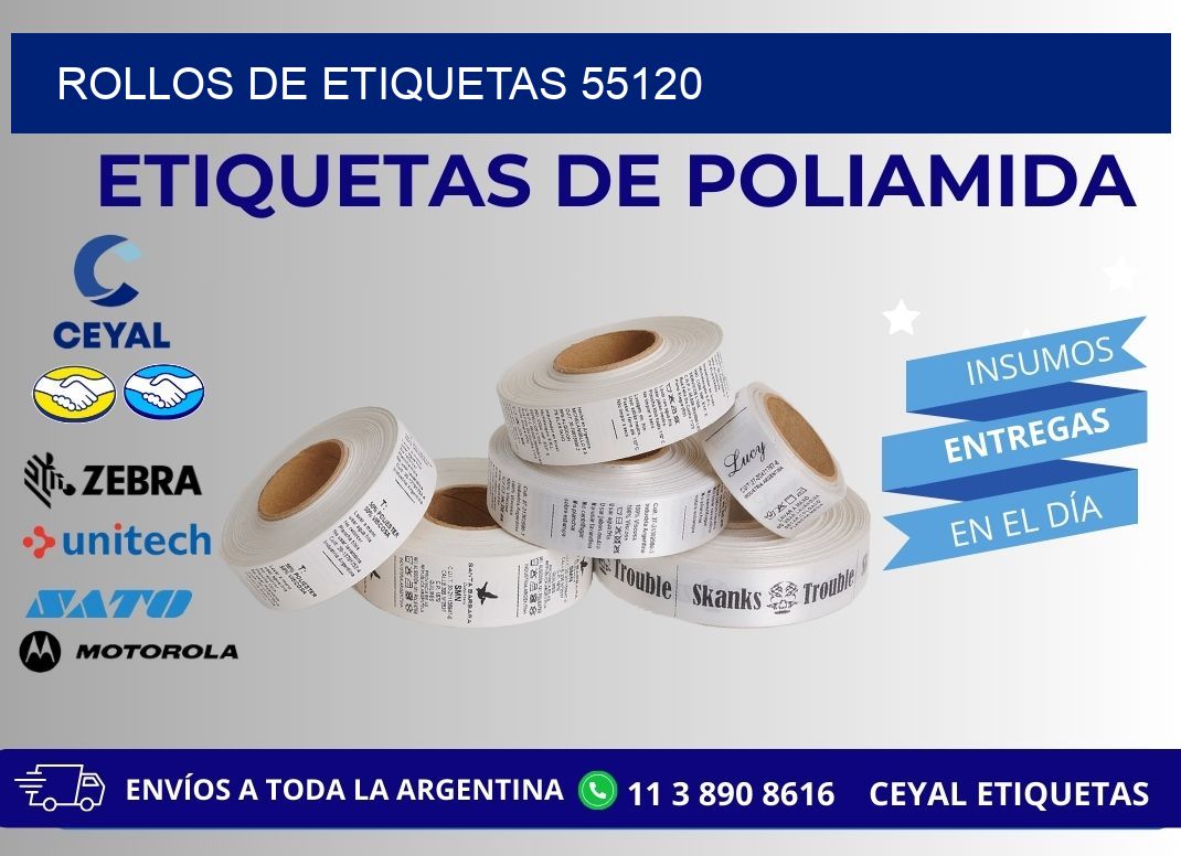 ROLLOS DE ETIQUETAS 55120