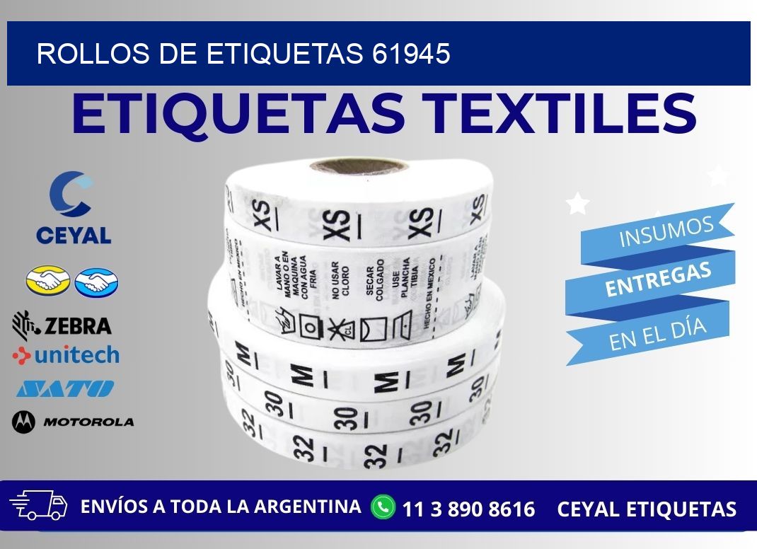 ROLLOS DE ETIQUETAS 61945