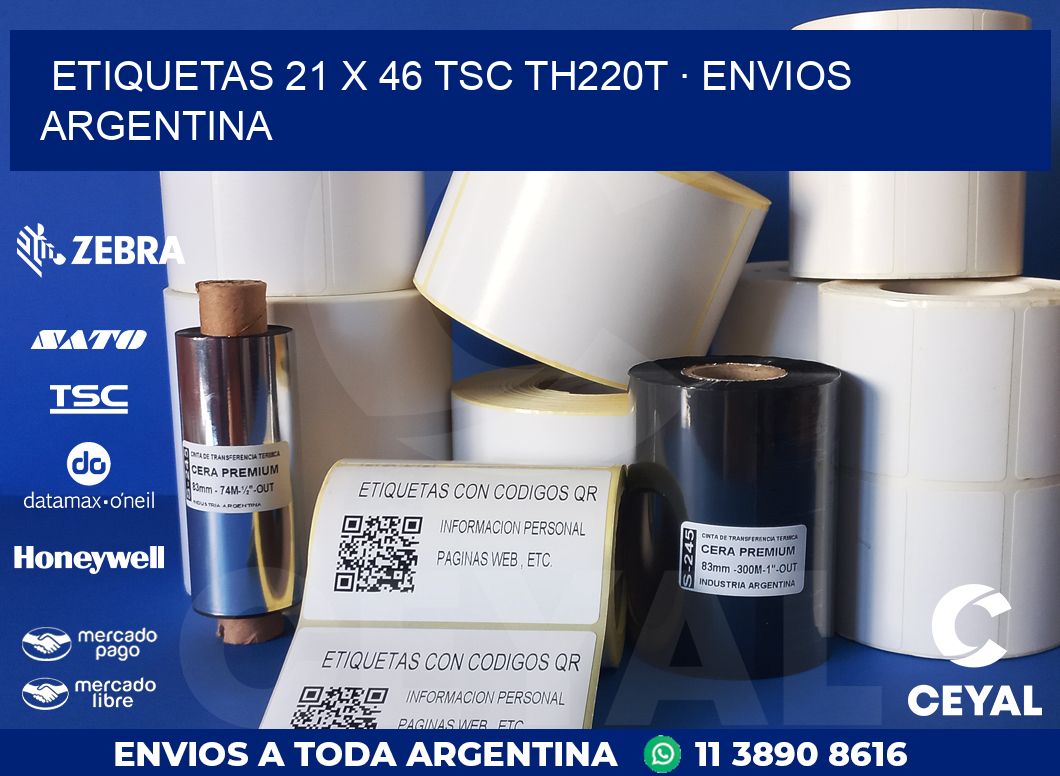 ETIQUETAS 21 x 46 TSC TH220T · ENVIOS ARGENTINA