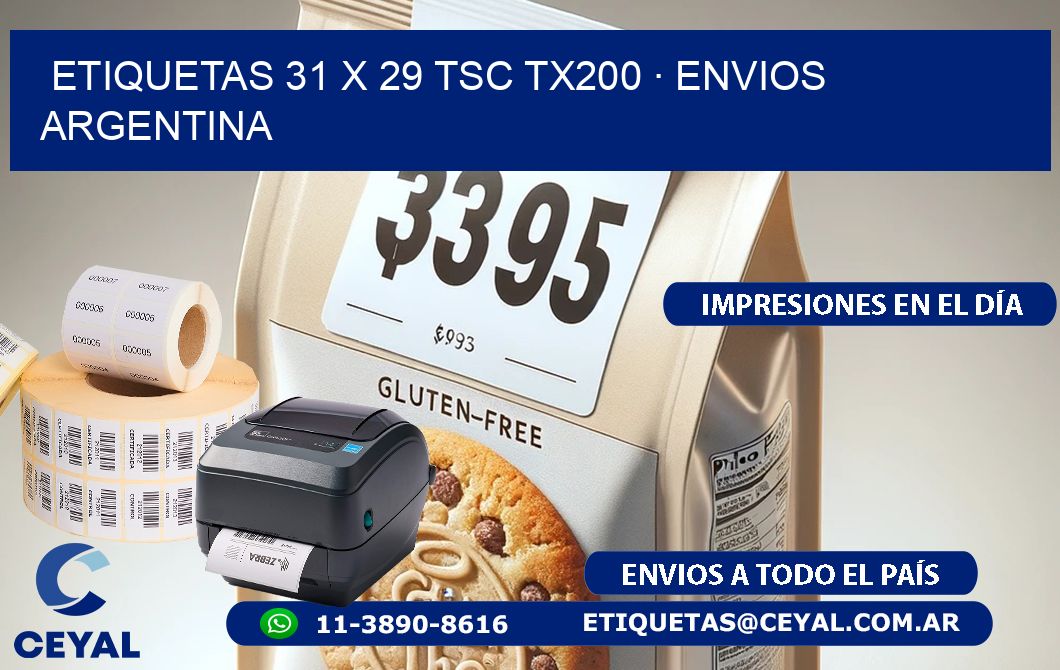 ETIQUETAS 31 x 29 TSC TX200 · ENVIOS ARGENTINA