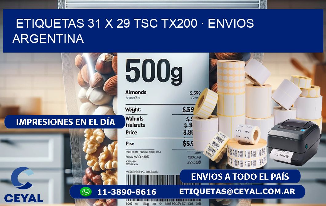 ETIQUETAS 31 x 29 TSC TX200 · ENVIOS ARGENTINA