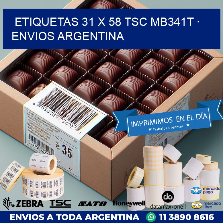 ETIQUETAS 31 x 58 TSC MB341T · ENVIOS ARGENTINA