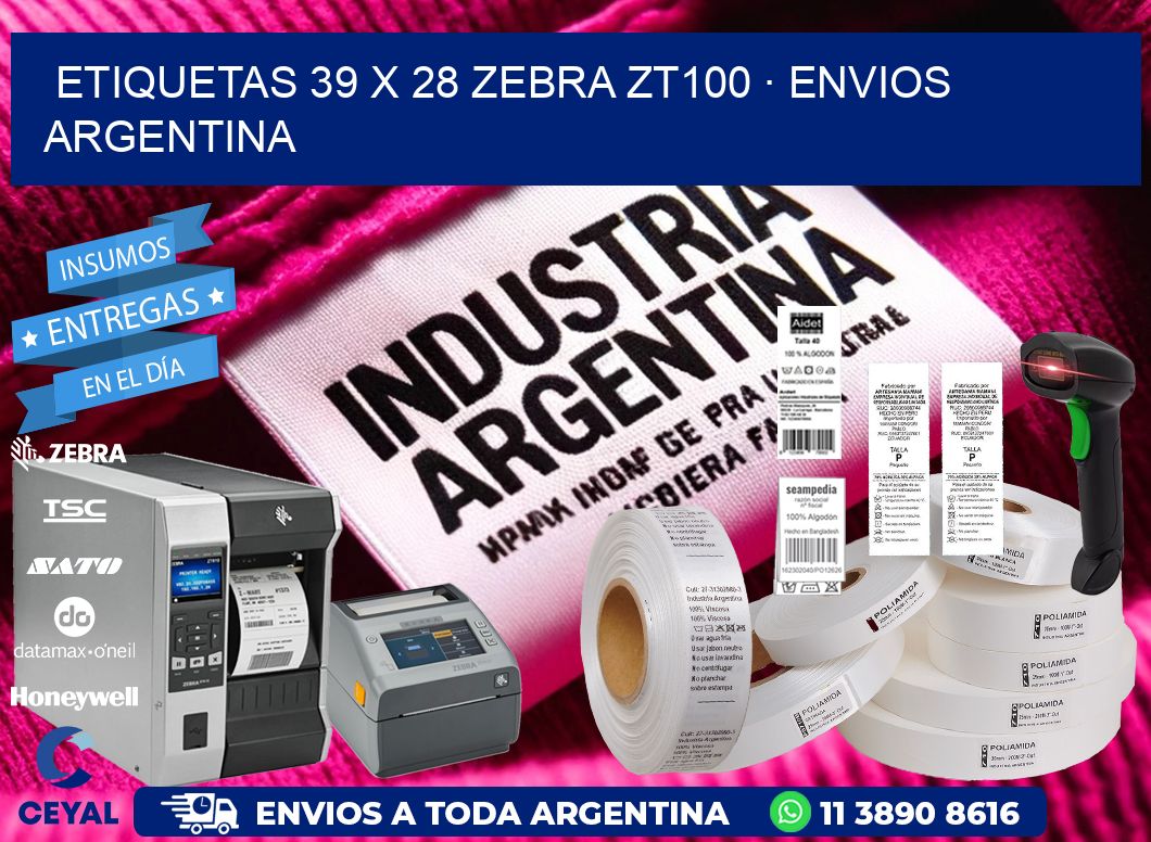 ETIQUETAS 39 x 28 ZEBRA ZT100 · ENVIOS ARGENTINA
