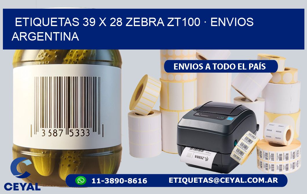 ETIQUETAS 39 x 28 ZEBRA ZT100 · ENVIOS ARGENTINA