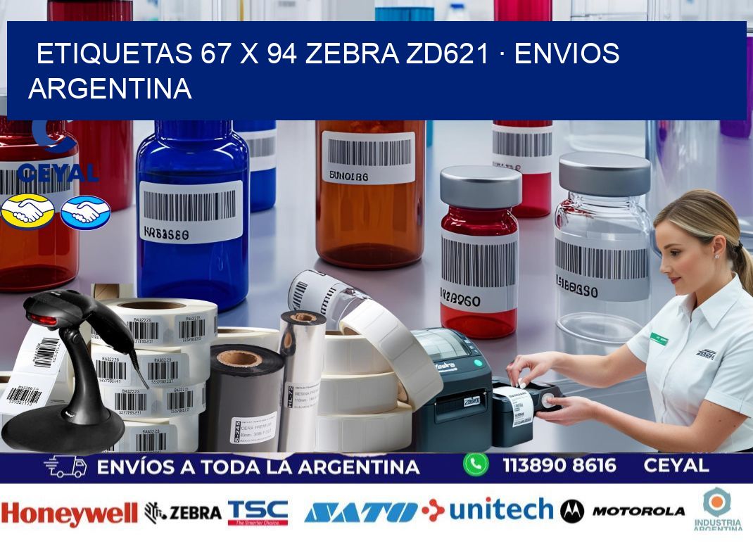 ETIQUETAS 67 x 94 ZEBRA ZD621 · ENVIOS ARGENTINA