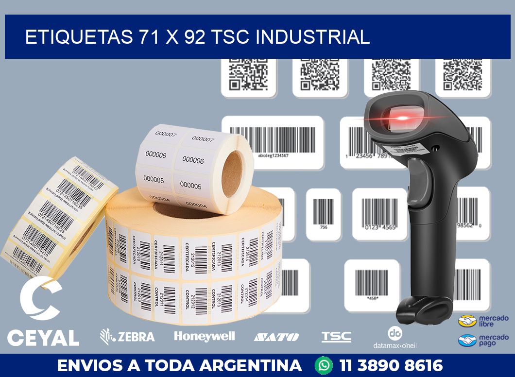 ETIQUETAS 71 x 92 TSC INDUSTRIAL