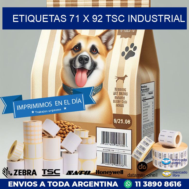 ETIQUETAS 71 x 92 TSC INDUSTRIAL