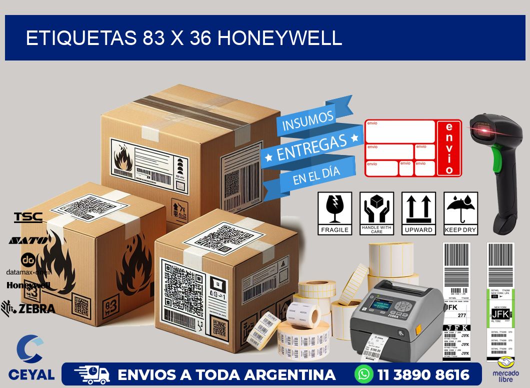 ETIQUETAS 83 x 36 HONEYWELL