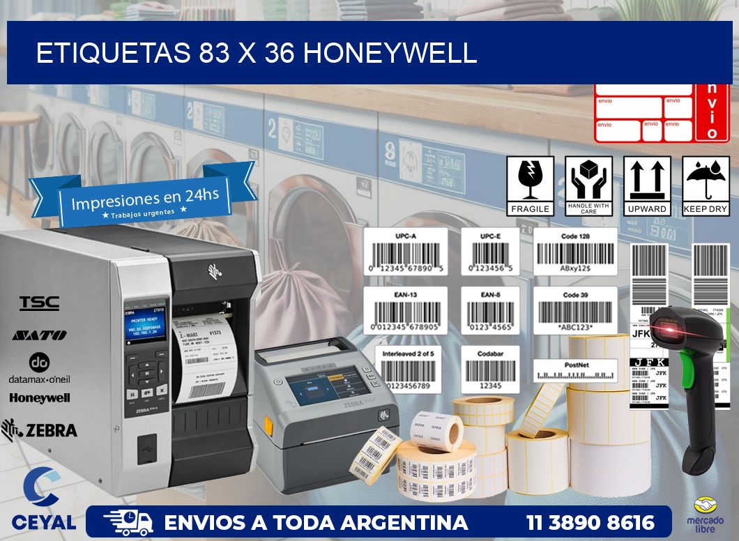 ETIQUETAS 83 x 36 HONEYWELL