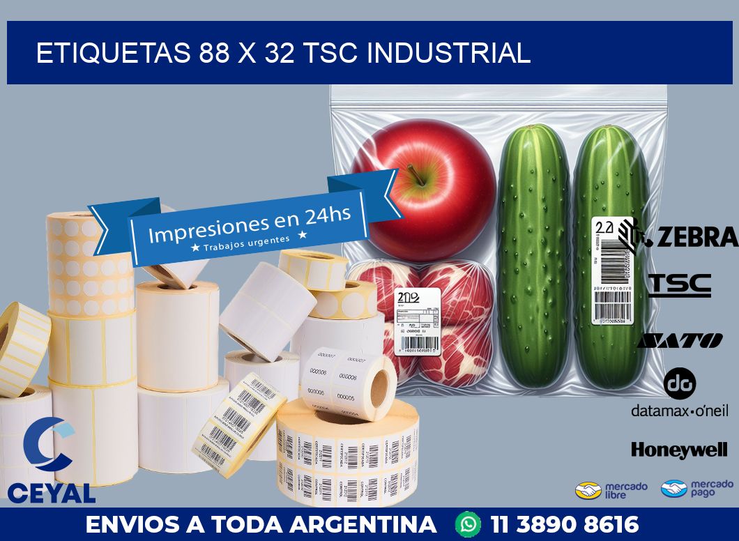 ETIQUETAS 88 x 32 TSC INDUSTRIAL