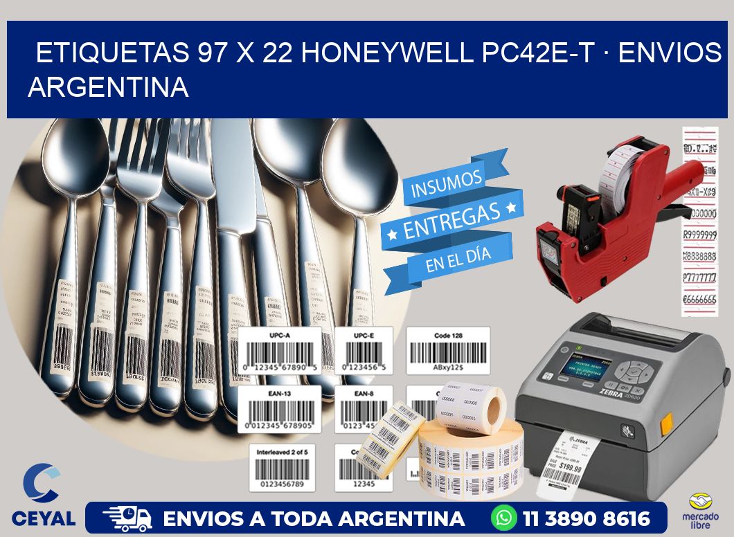 ETIQUETAS 97 x 22 HONEYWELL PC42E-T · ENVIOS ARGENTINA