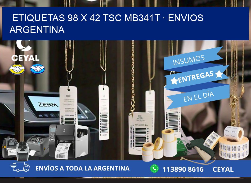 ETIQUETAS 98 x 42 TSC MB341T · ENVIOS ARGENTINA