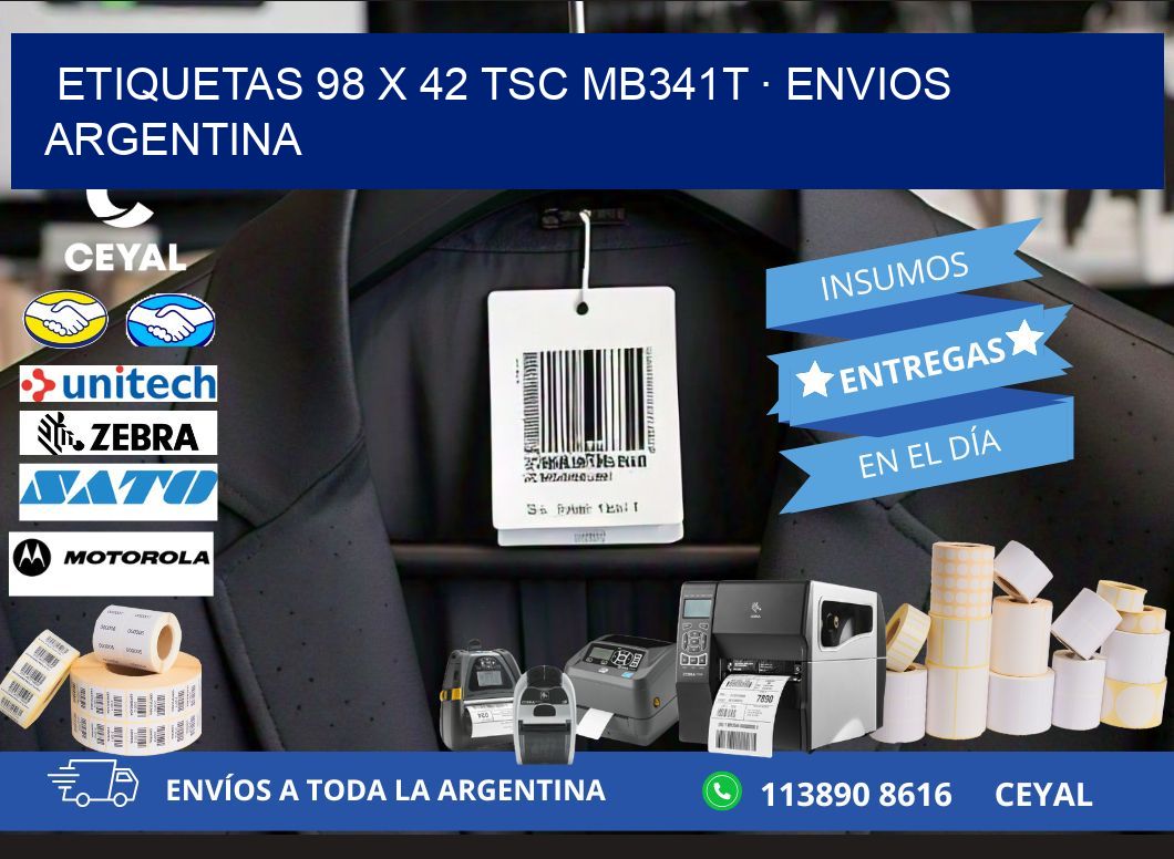 ETIQUETAS 98 x 42 TSC MB341T · ENVIOS ARGENTINA