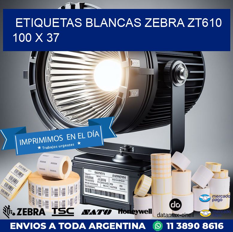 ETIQUETAS BLANCAS ZEBRA ZT610 100 x 37
