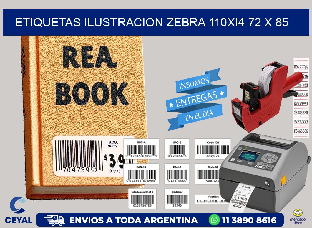 ETIQUETAS ILUSTRACION ZEBRA 110Xi4 72 x 85