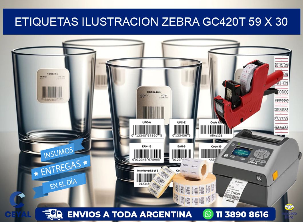 ETIQUETAS ILUSTRACION ZEBRA GC420T 59 x 30