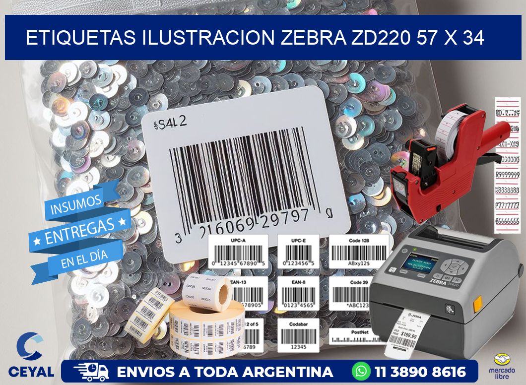 ETIQUETAS ILUSTRACION ZEBRA ZD220 57 x 34