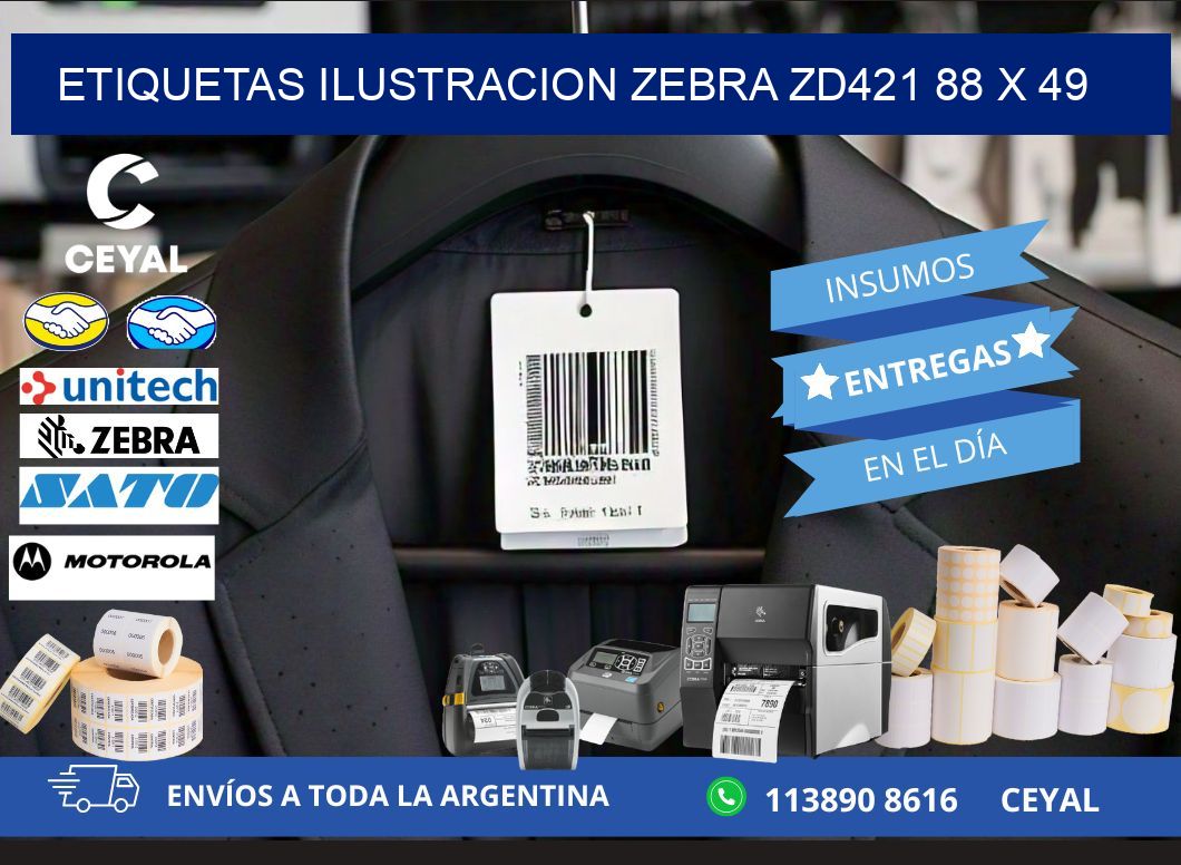 ETIQUETAS ILUSTRACION ZEBRA ZD421 88 x 49