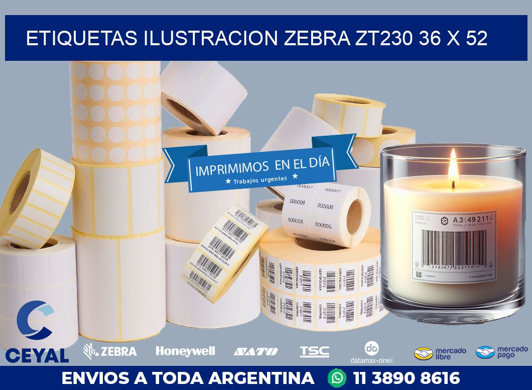 ETIQUETAS ILUSTRACION ZEBRA ZT230 36 x 52