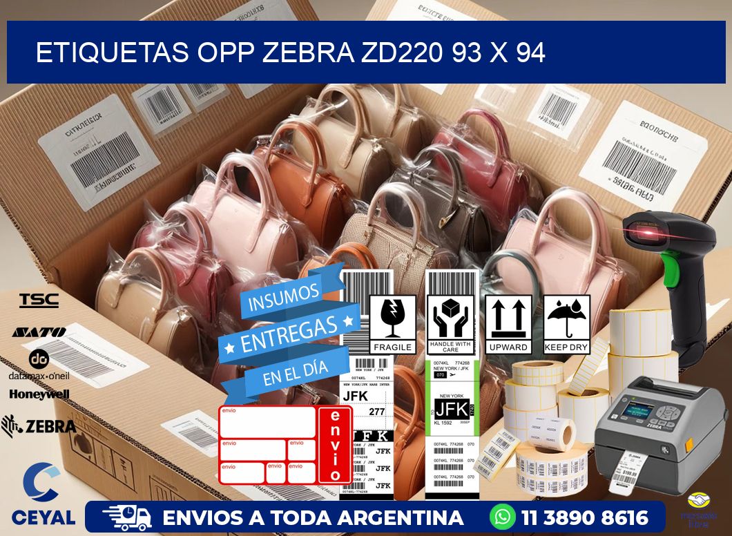 ETIQUETAS OPP ZEBRA ZD220 93 x 94
