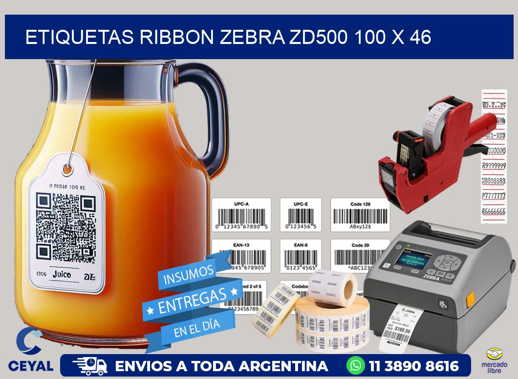 ETIQUETAS RIBBON Zebra ZD500 100 x 46