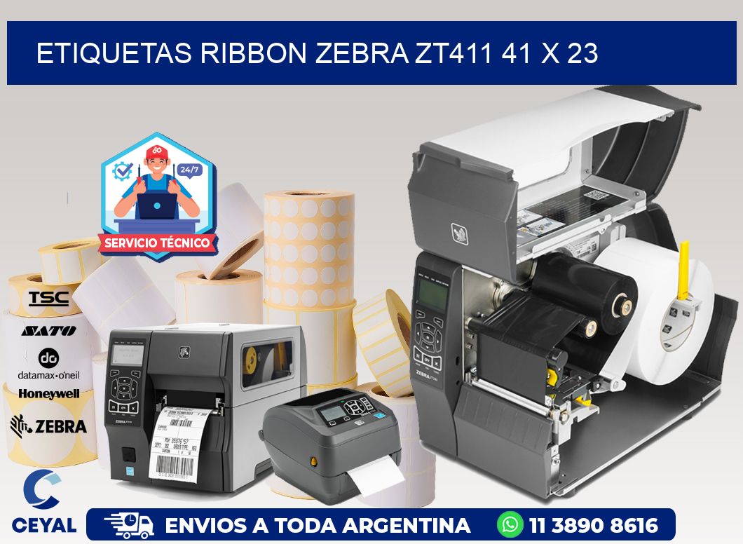 ETIQUETAS RIBBON Zebra ZT411 41 x 23