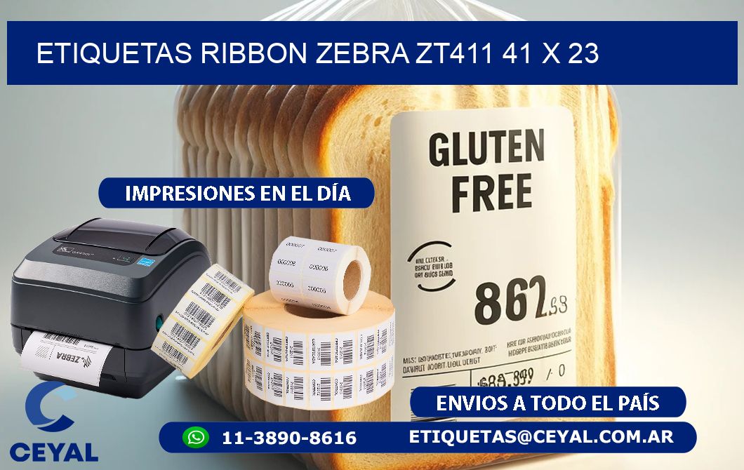ETIQUETAS RIBBON Zebra ZT411 41 x 23