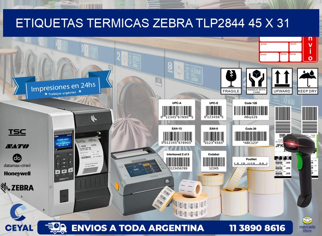 ETIQUETAS TERMICAS ZEBRA TLP2844 45 x 31