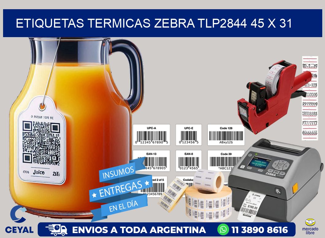 ETIQUETAS TERMICAS ZEBRA TLP2844 45 x 31