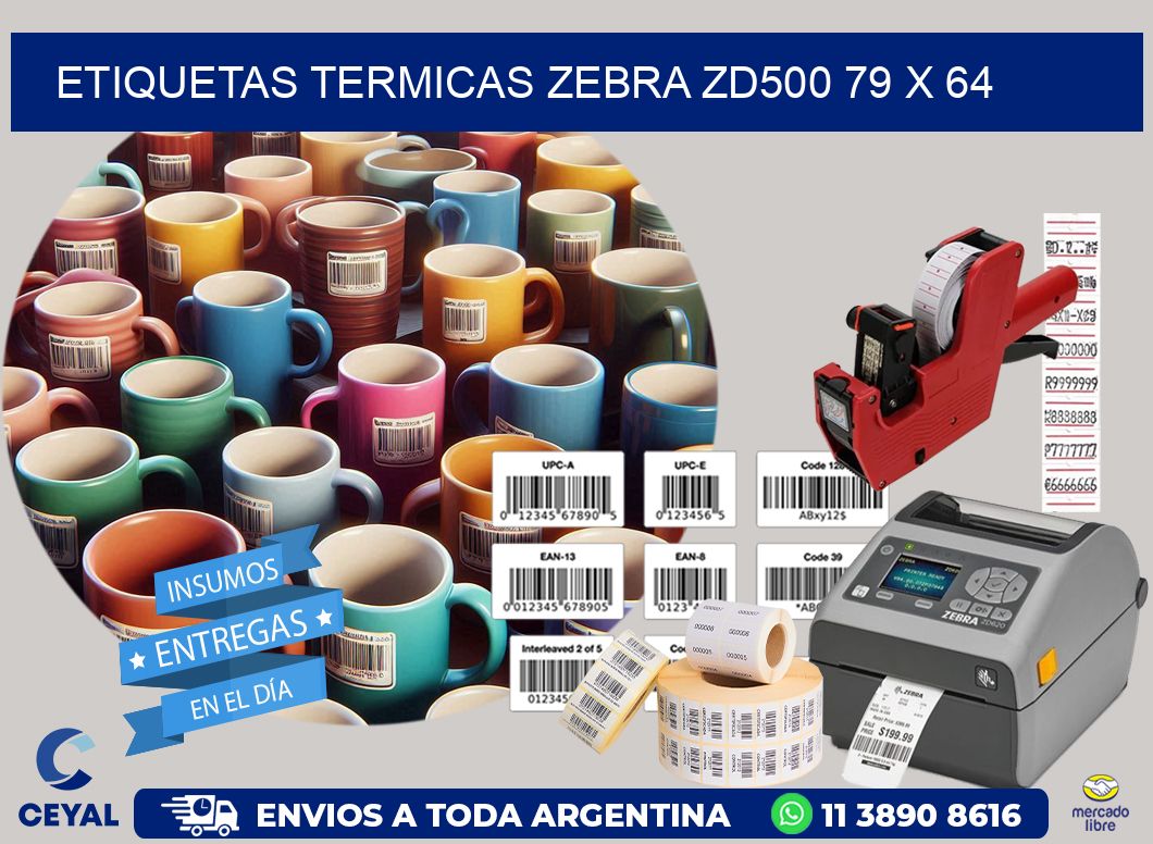 ETIQUETAS TERMICAS ZEBRA ZD500 79 x 64