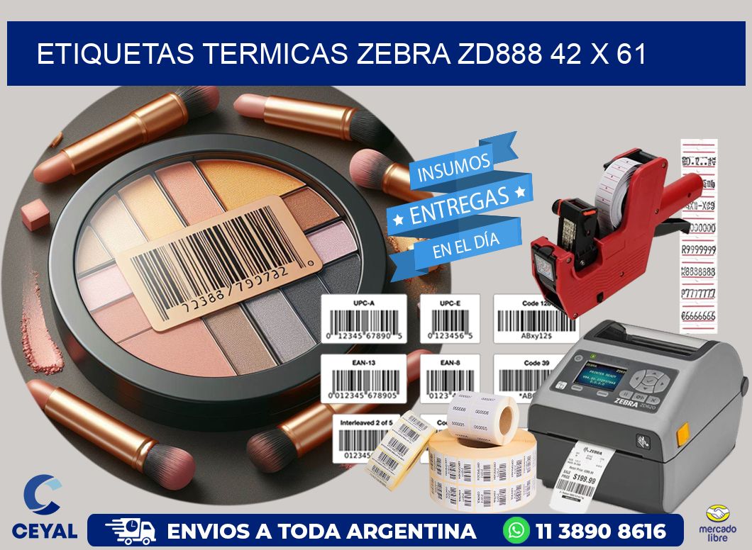 ETIQUETAS TERMICAS ZEBRA ZD888 42 x 61
