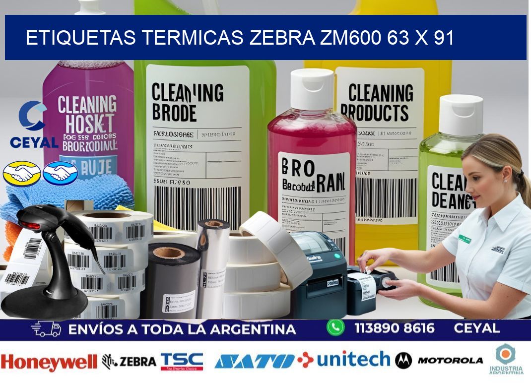 ETIQUETAS TERMICAS ZEBRA ZM600 63 x 91