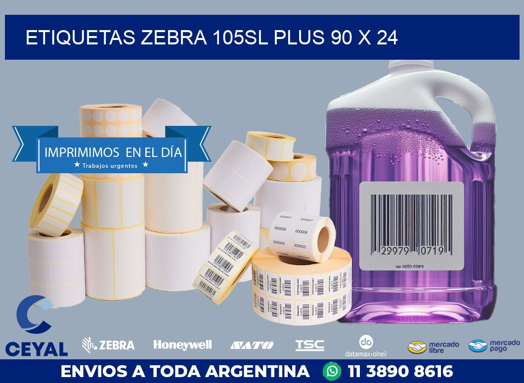 ETIQUETAS Zebra 105SL Plus 90 x 24