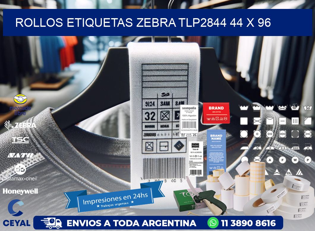 ROLLOS ETIQUETAS Zebra TLP2844 44 x 96