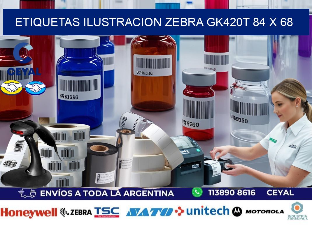 ETIQUETAS ILUSTRACION ZEBRA GK420T 84 x 68