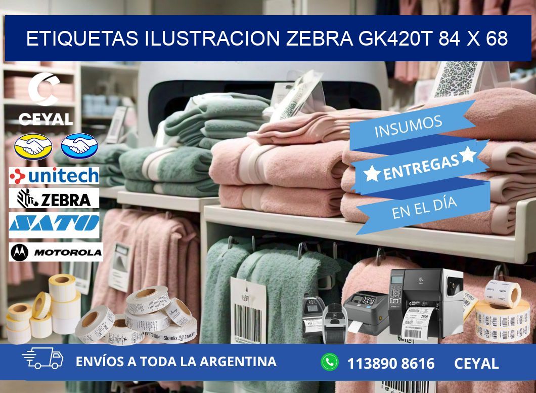 ETIQUETAS ILUSTRACION ZEBRA GK420T 84 x 68