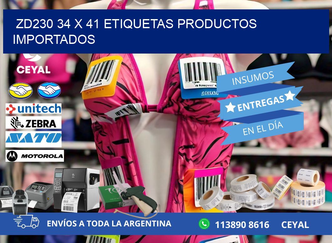ZD230 34 x 41 ETIQUETAS PRODUCTOS IMPORTADOS