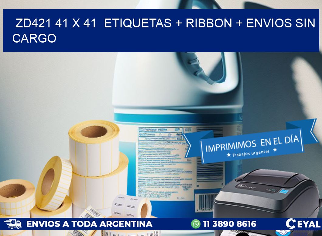 ZD421 41 x 41  etiquetas + ribbon + envios sin cargo