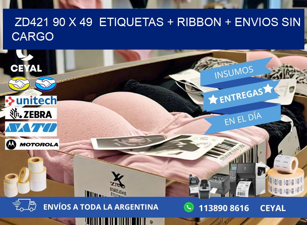 ZD421 90 x 49  etiquetas + ribbon + envios sin cargo