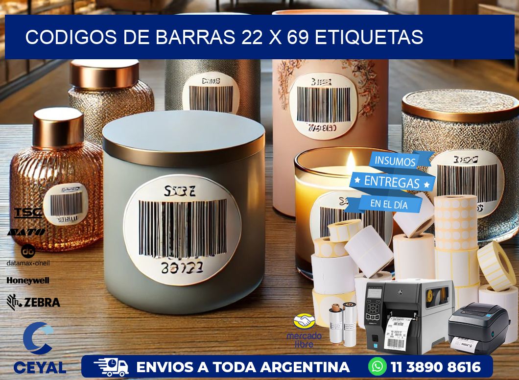 codigos de barras 22 x 69 etiquetas