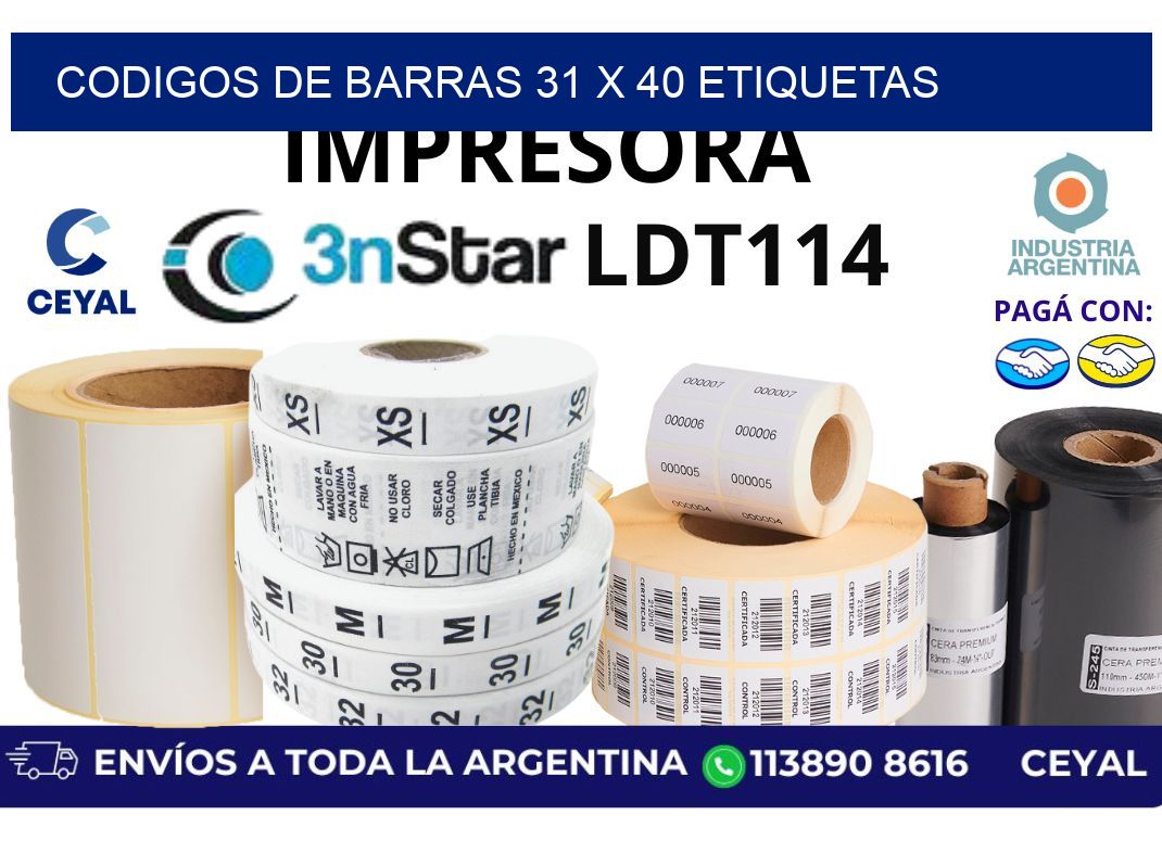 codigos de barras 31 x 40 etiquetas