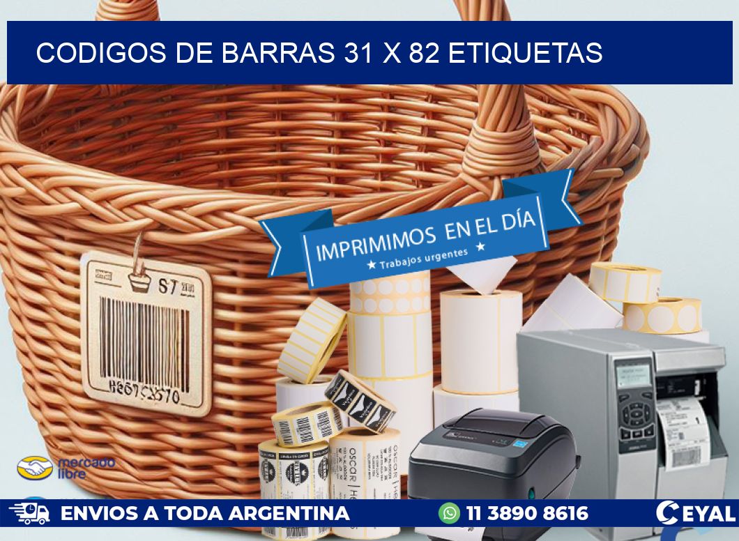 codigos de barras 31 x 82 etiquetas